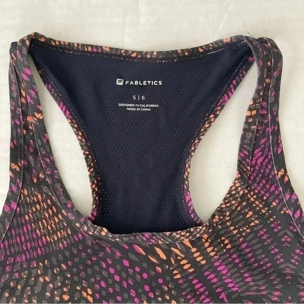 FABLETICS Leon Racerback Abstract Print Tank‎ Top Small - Picture 7 of 7